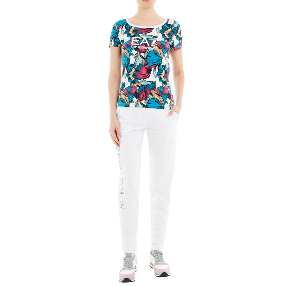 EA7 EMPORIO ARMANI JERSEY T-SHIRT L Albastru deschis Femei photo 4
